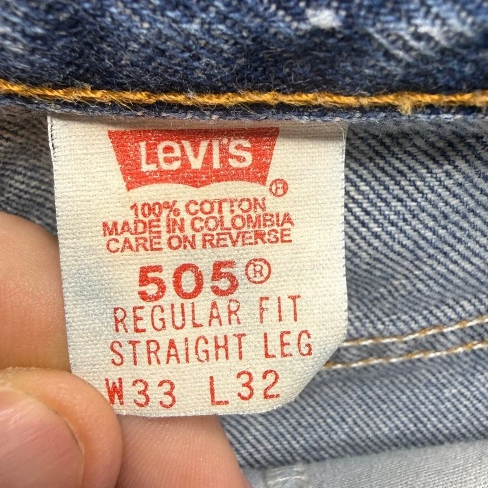 VTG Levis 505 Jeans Straight Leg 33x32‎ (FIT 32/31) Blue Denim 90s Retro Classic
